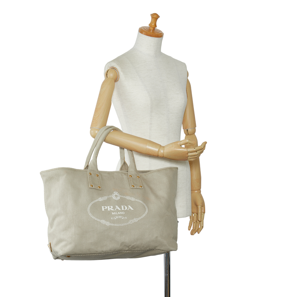 PRADA Canapa Logo Tote Tote Bag - Picture 10 of 10
